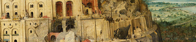 a cropped section of Pieter Bruegel the Elder's Tower of Babel